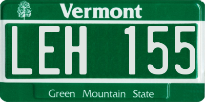 VT license plate LEH155