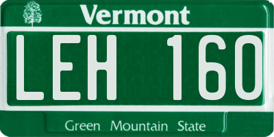 VT license plate LEH160