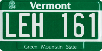 VT license plate LEH161