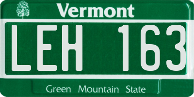 VT license plate LEH163