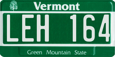 VT license plate LEH164
