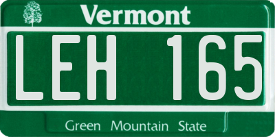 VT license plate LEH165