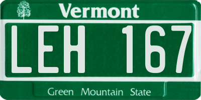 VT license plate LEH167