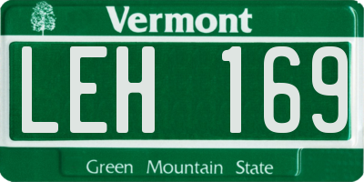 VT license plate LEH169