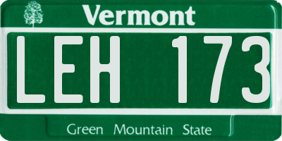 VT license plate LEH173