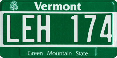 VT license plate LEH174
