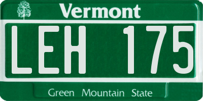 VT license plate LEH175