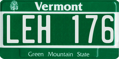 VT license plate LEH176