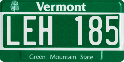 VT license plate LEH185