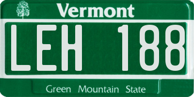 VT license plate LEH188