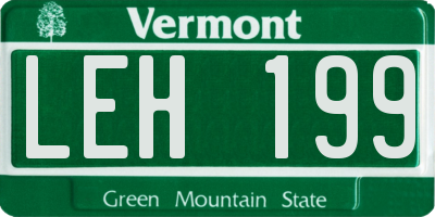 VT license plate LEH199