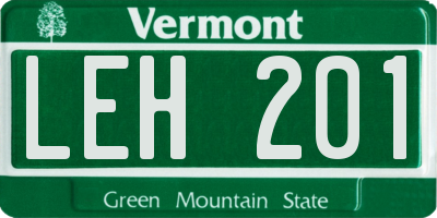 VT license plate LEH201