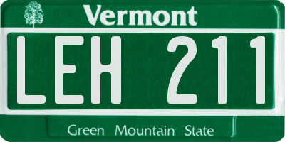 VT license plate LEH211