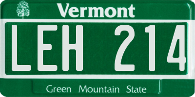VT license plate LEH214