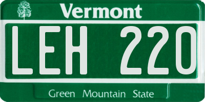 VT license plate LEH220