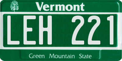 VT license plate LEH221