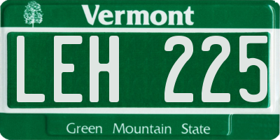 VT license plate LEH225