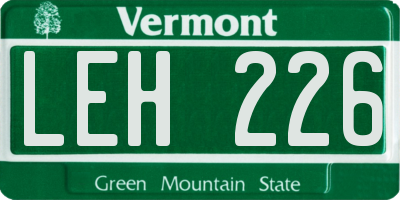 VT license plate LEH226