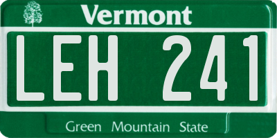 VT license plate LEH241