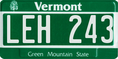 VT license plate LEH243