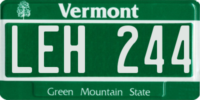 VT license plate LEH244