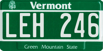 VT license plate LEH246