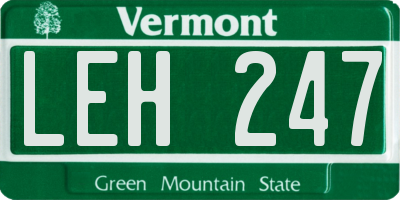 VT license plate LEH247
