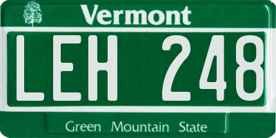 VT license plate LEH248