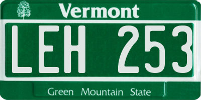 VT license plate LEH253