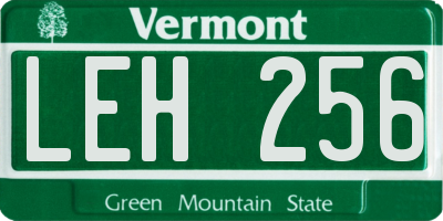VT license plate LEH256