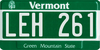 VT license plate LEH261