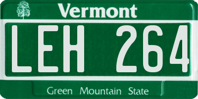 VT license plate LEH264