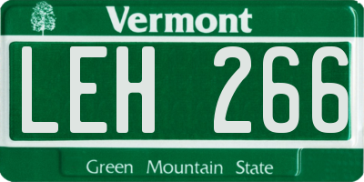 VT license plate LEH266