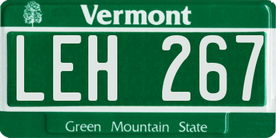VT license plate LEH267