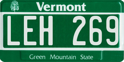VT license plate LEH269