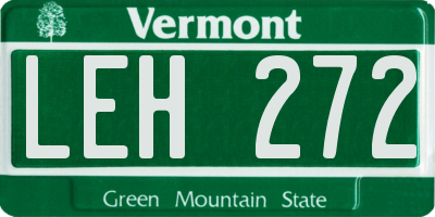 VT license plate LEH272