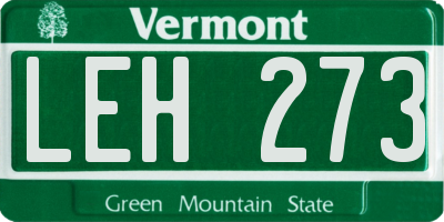 VT license plate LEH273