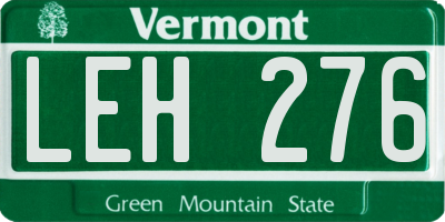 VT license plate LEH276