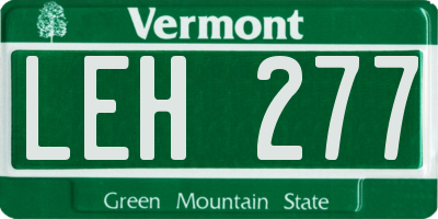 VT license plate LEH277