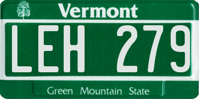 VT license plate LEH279