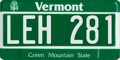 VT license plate LEH281