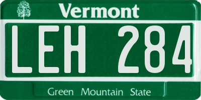VT license plate LEH284