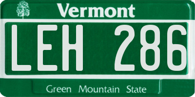 VT license plate LEH286
