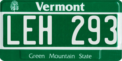 VT license plate LEH293