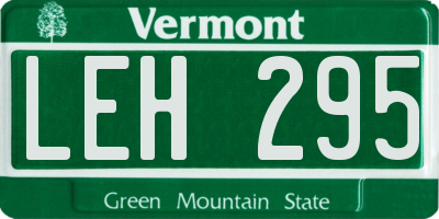 VT license plate LEH295