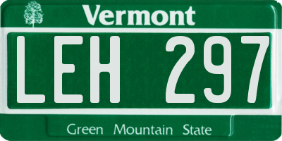 VT license plate LEH297