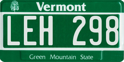 VT license plate LEH298
