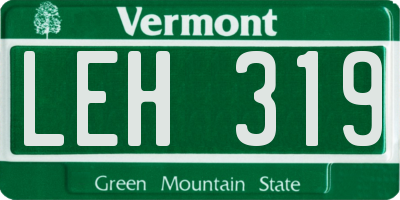 VT license plate LEH319