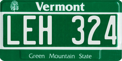 VT license plate LEH324
