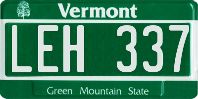 VT license plate LEH337